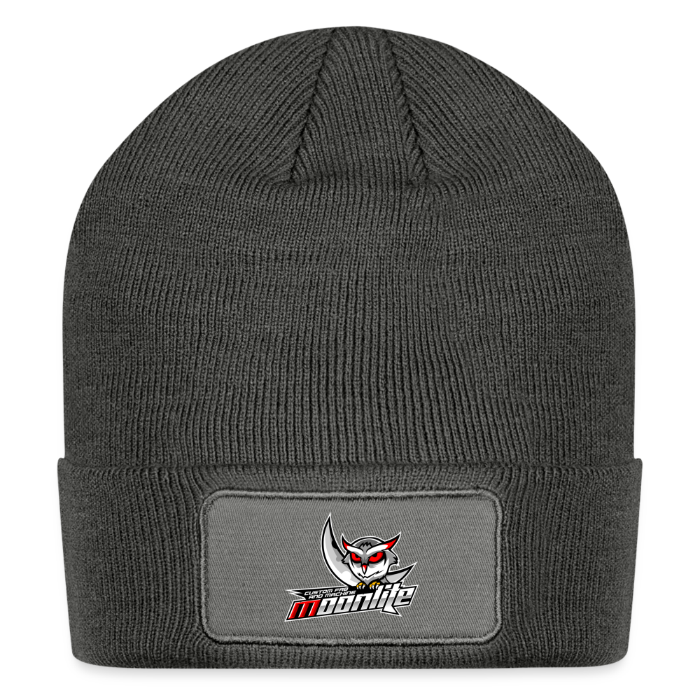 Moonlite Patch Beanie - charcoal grey