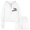 Women’s Cropped Hoodie & Jogger Short Set - white