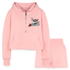 Women’s Cropped Hoodie & Jogger Short Set - light pink