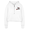 Women's Half Zip Cropped Hoodie - white