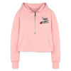 Women's Half Zip Cropped Hoodie - light pink