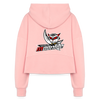 Women's Half Zip Cropped Hoodie - light pink