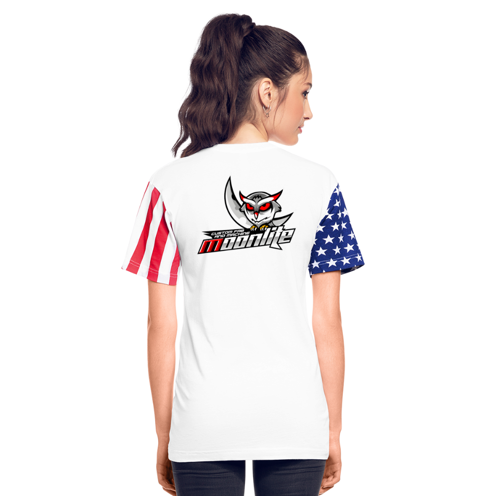 Adult Stars & Stripes T-Shirt | LAT Code Five™ 3976 - white