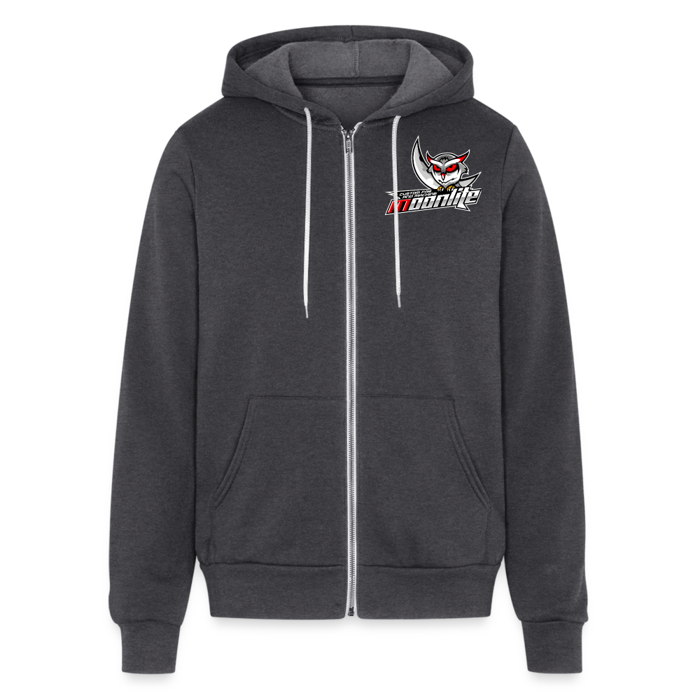 Bella + Canvas Unisex Full Zip Hoodie - charcoal grey