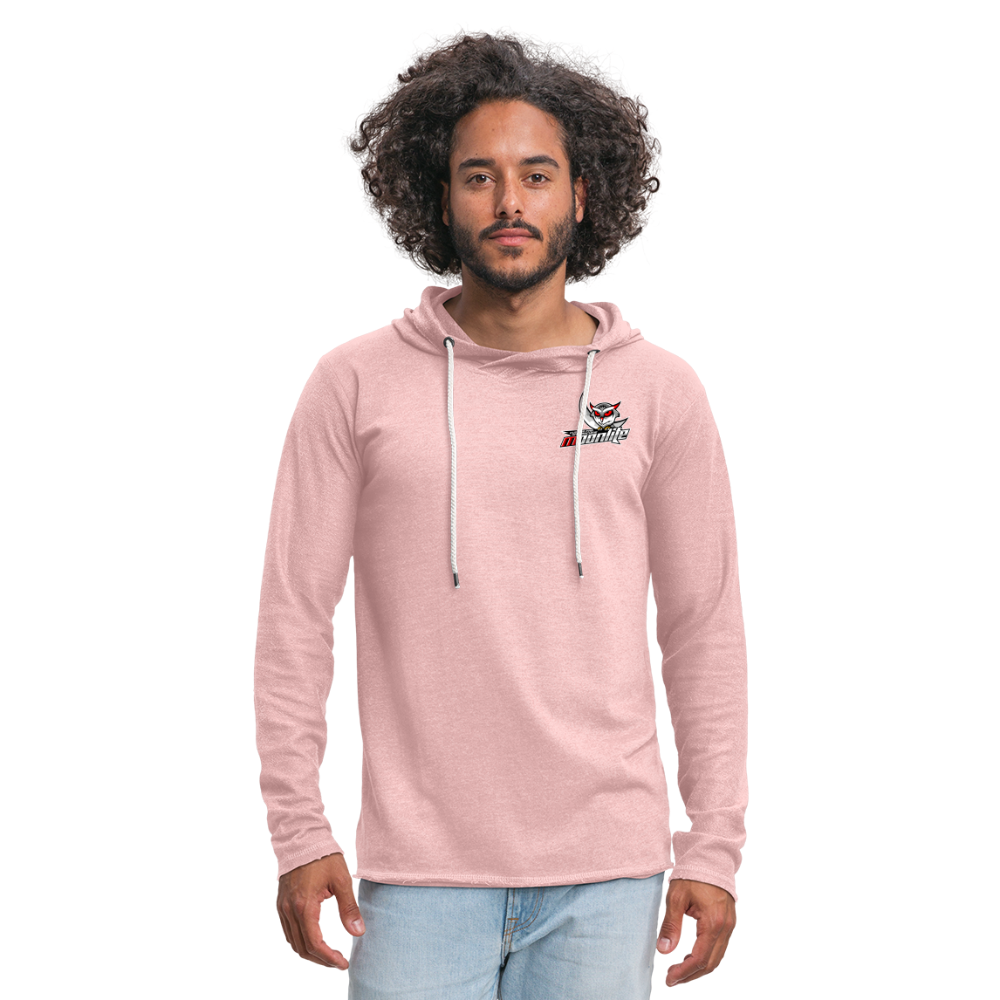 Unisex Lightweight Terry Hoodie - cream heather pink