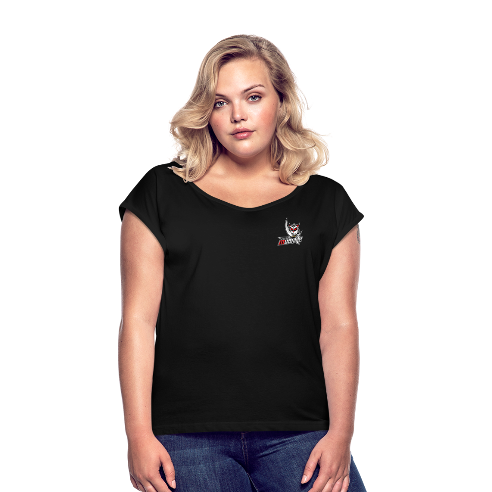 Women's Roll Cuff T-Shirt - black