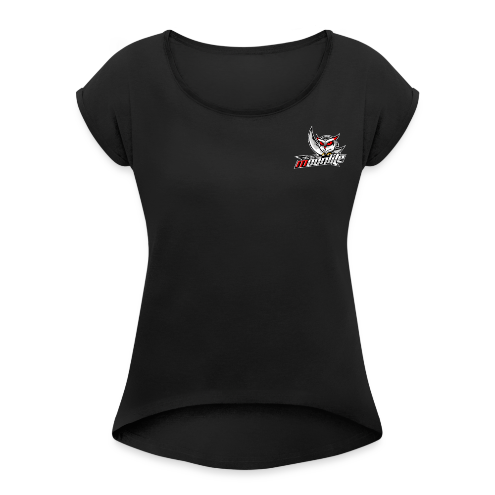 Women's Roll Cuff T-Shirt - black