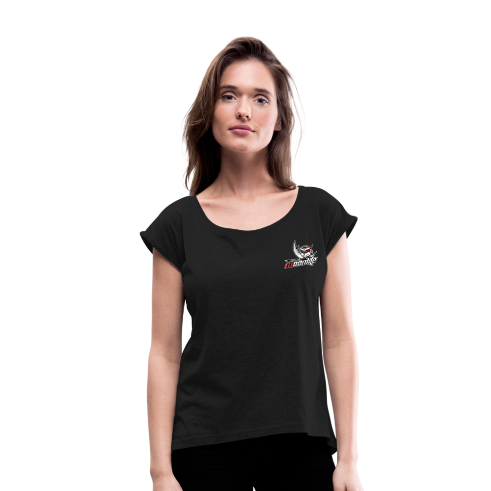 Women's Roll Cuff T-Shirt - black