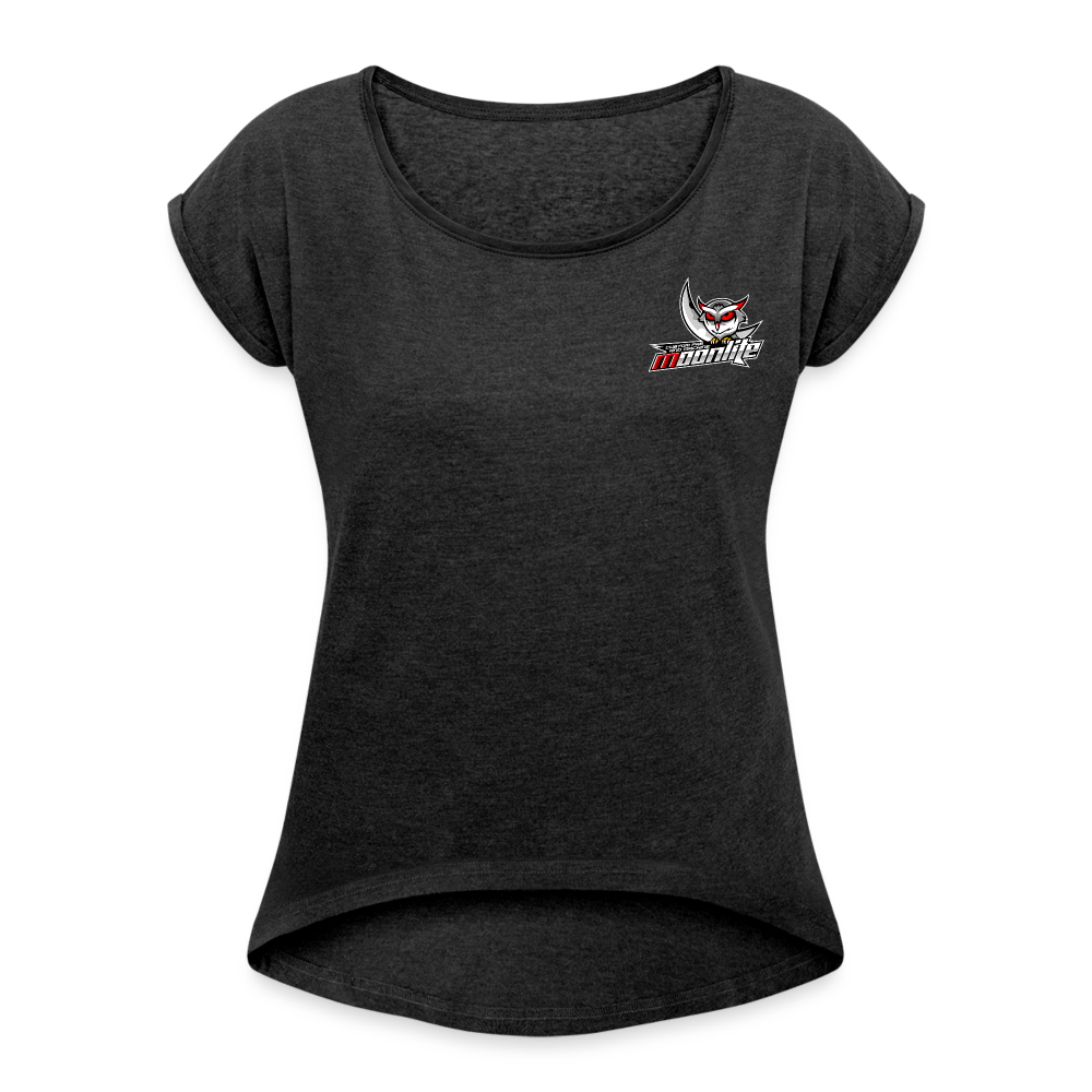 Women's Roll Cuff T-Shirt - heather black