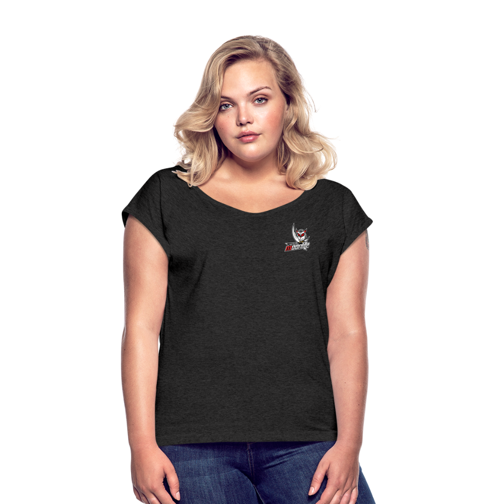 Women's Roll Cuff T-Shirt - heather black