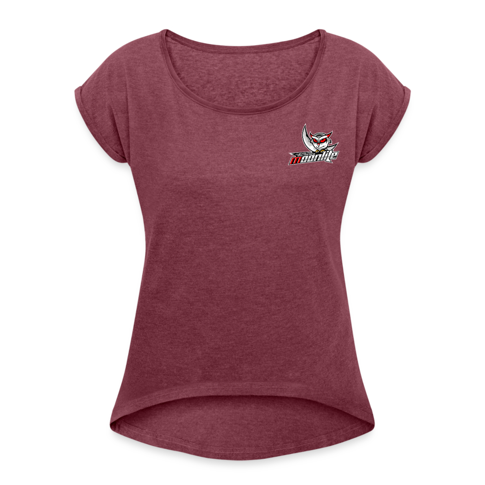 Women's Roll Cuff T-Shirt - heather burgundy