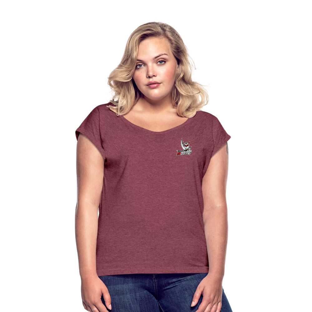 Women's Roll Cuff T-Shirt - heather burgundy