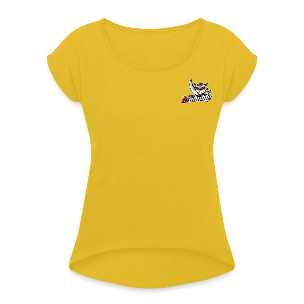 Women's Roll Cuff T-Shirt - mustard yellow